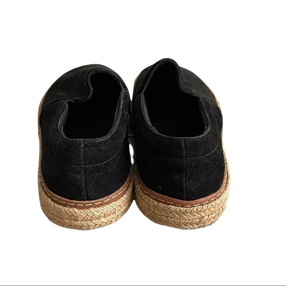 SCHUTZ Suede Slip On Suede Flat Espadrilles Black Tan 38 - Picture 7 of 12